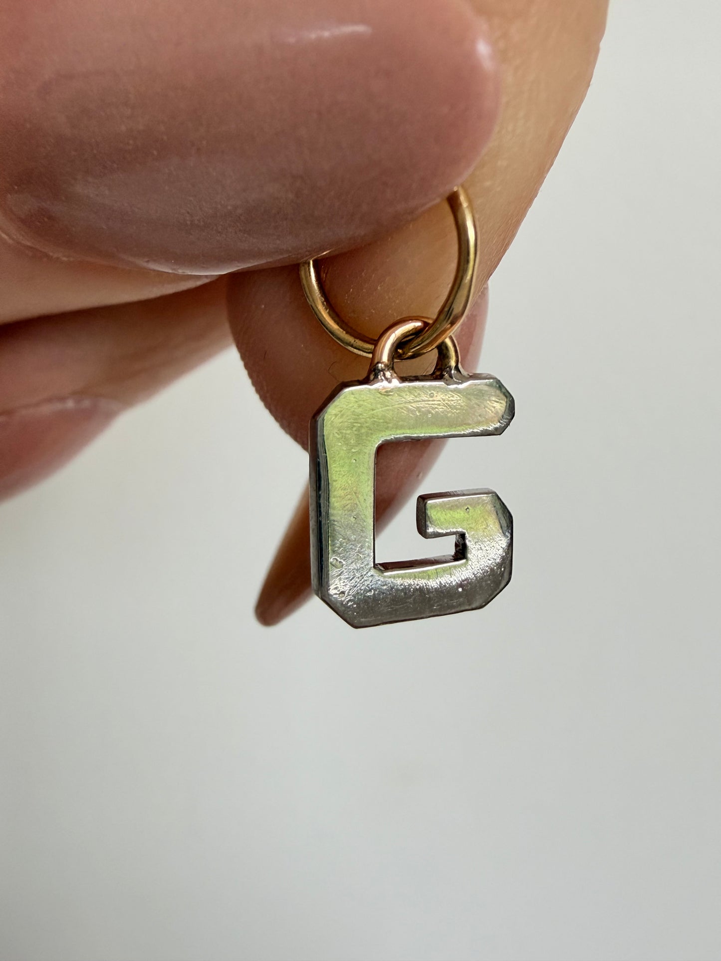 Vintage Platinum and 18K letter G charm
