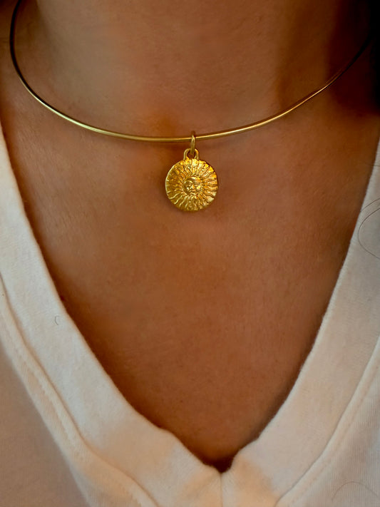 24K gold Mene sun charm
