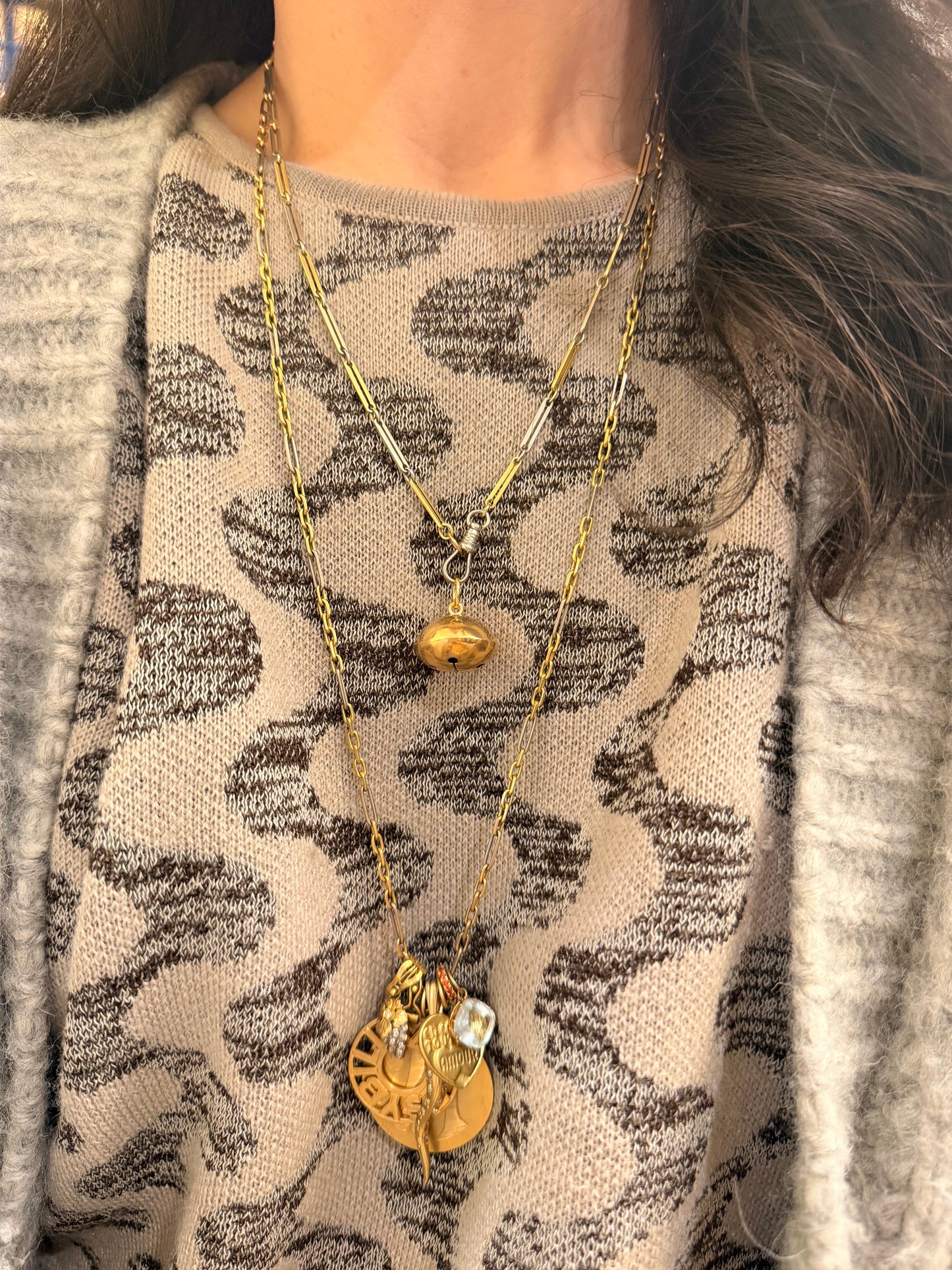 Vintage yellow 14k gold bell charms