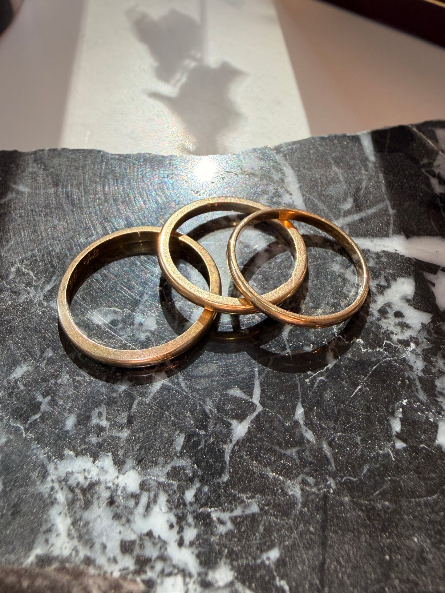 Vintage yellow 14K stacker bands