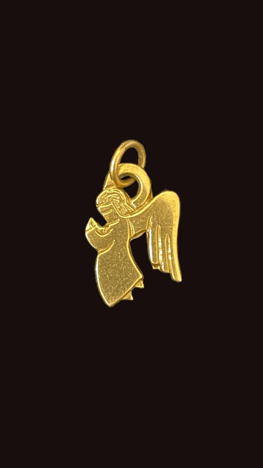 Vintage yellow 14K angel charm