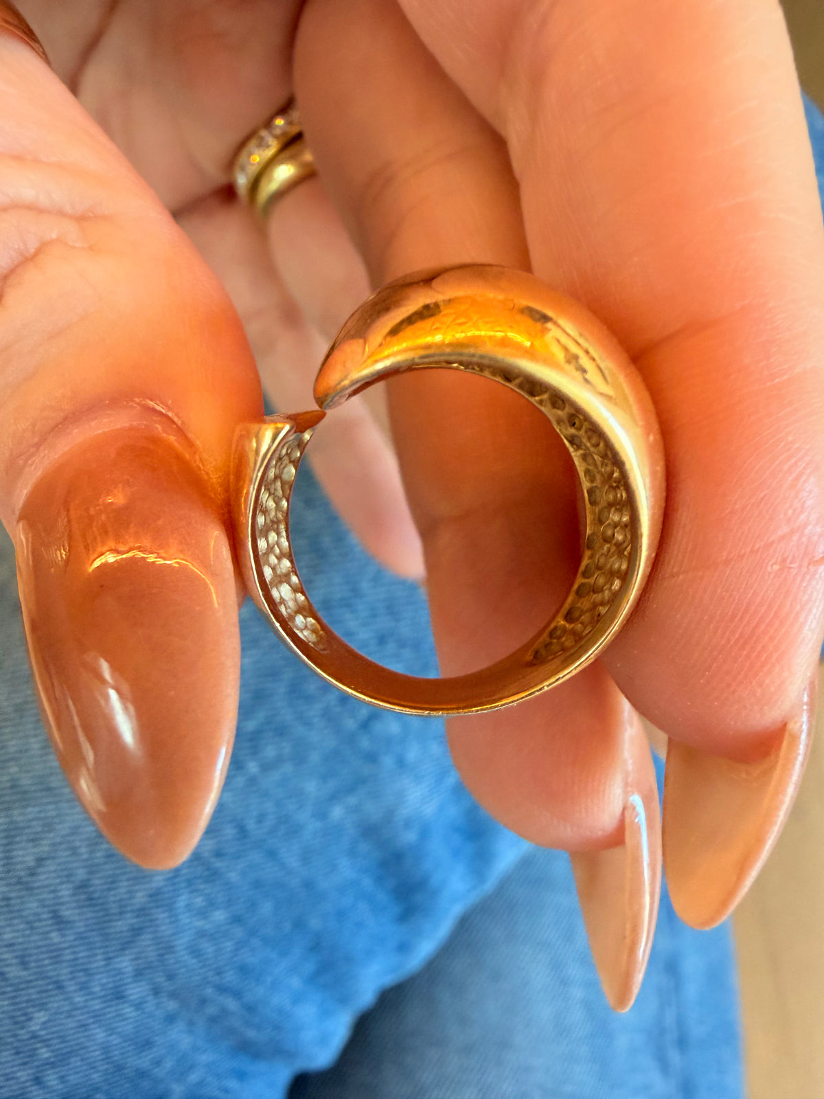 Vintage 14K open dome ring, size 6.25-6.5