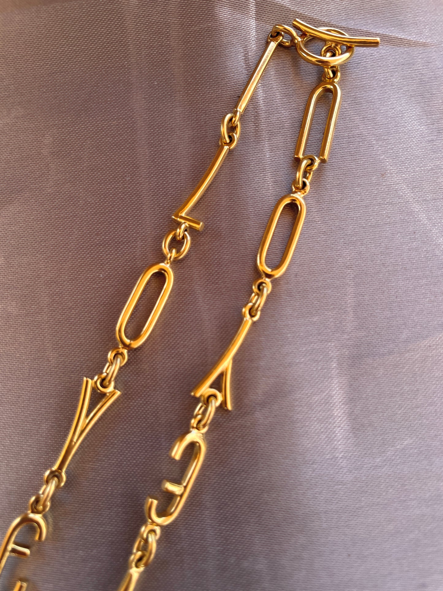 Vintage yellow 18K Verdura Designer I Love You toggle chain