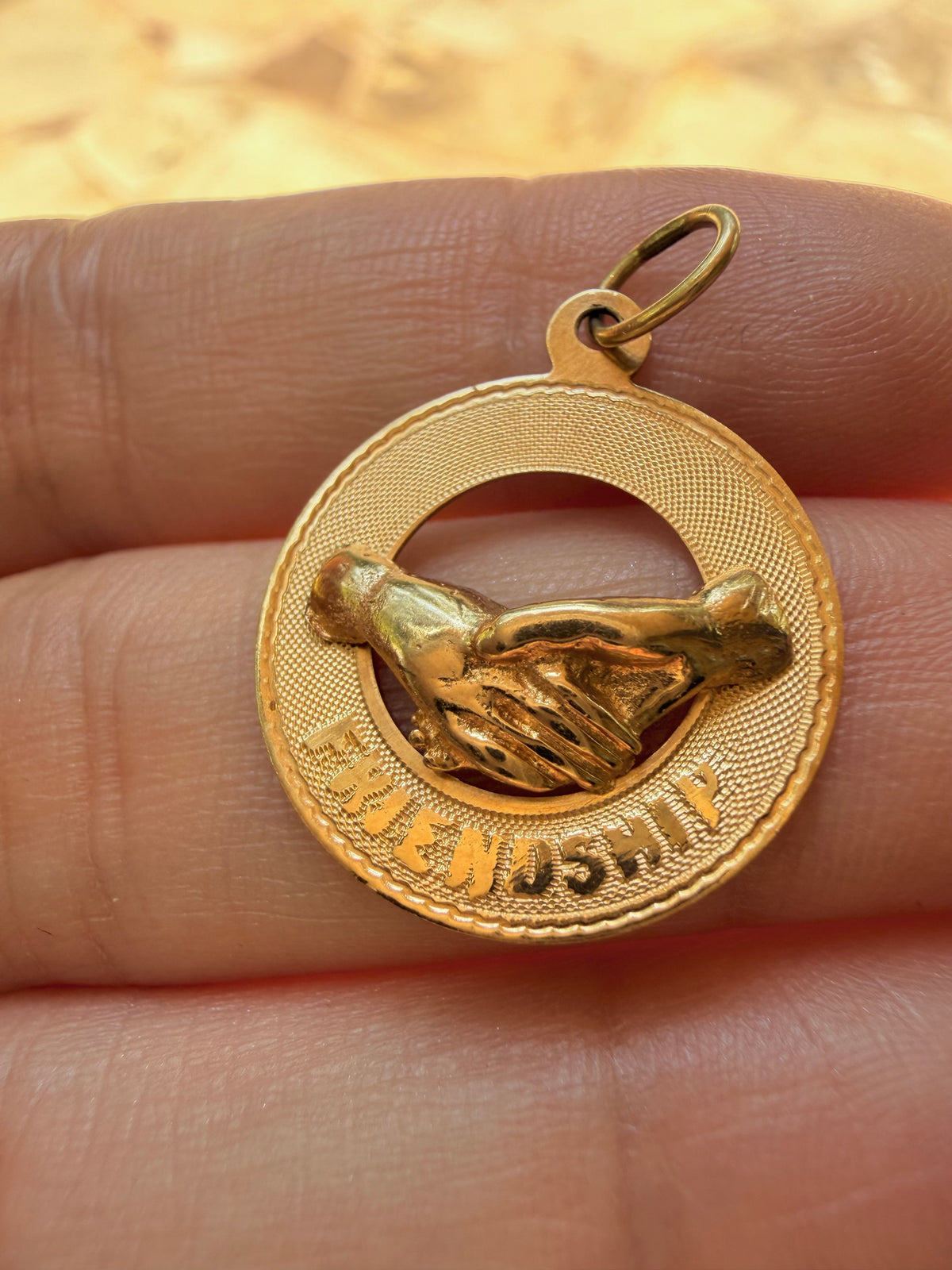 Vintage yellow 14K midcentury Friendship pendant
