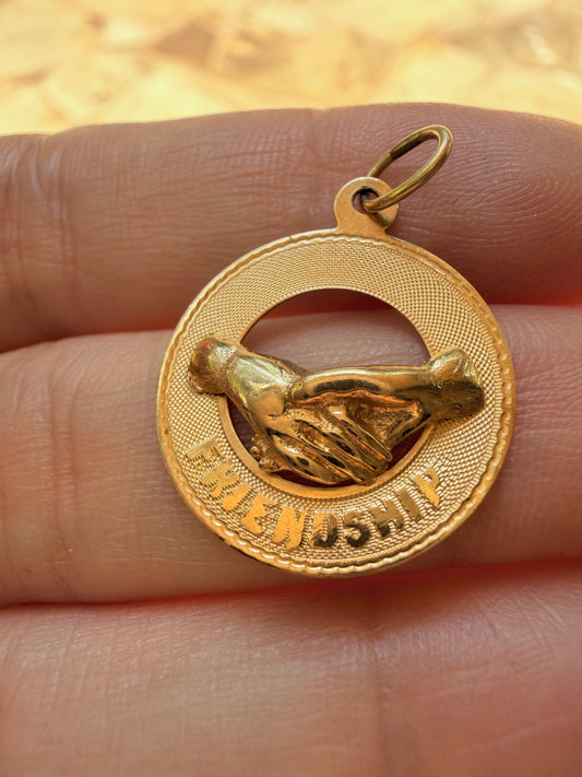 Vintage yellow 14K midcentury Friendship pendant