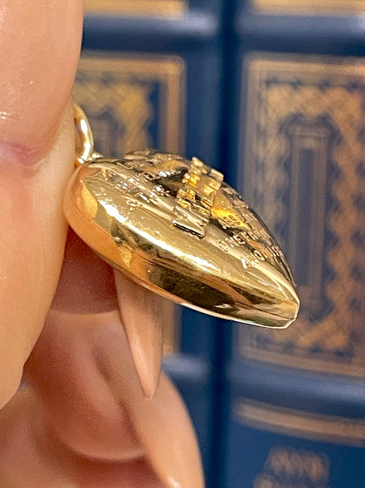 [PRIVATE] Antique 9K Mizpah puffy heart charm