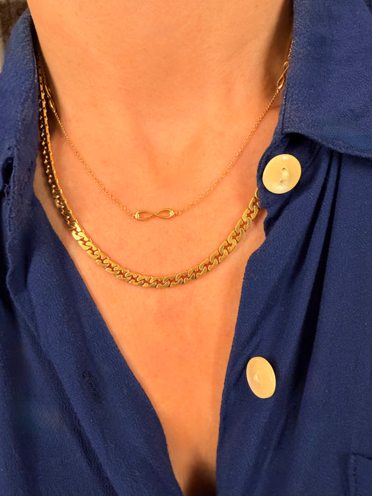 Vintage yellow 18K Tiffany and Co infinity link cable chain, 18 inch with 16 inch option