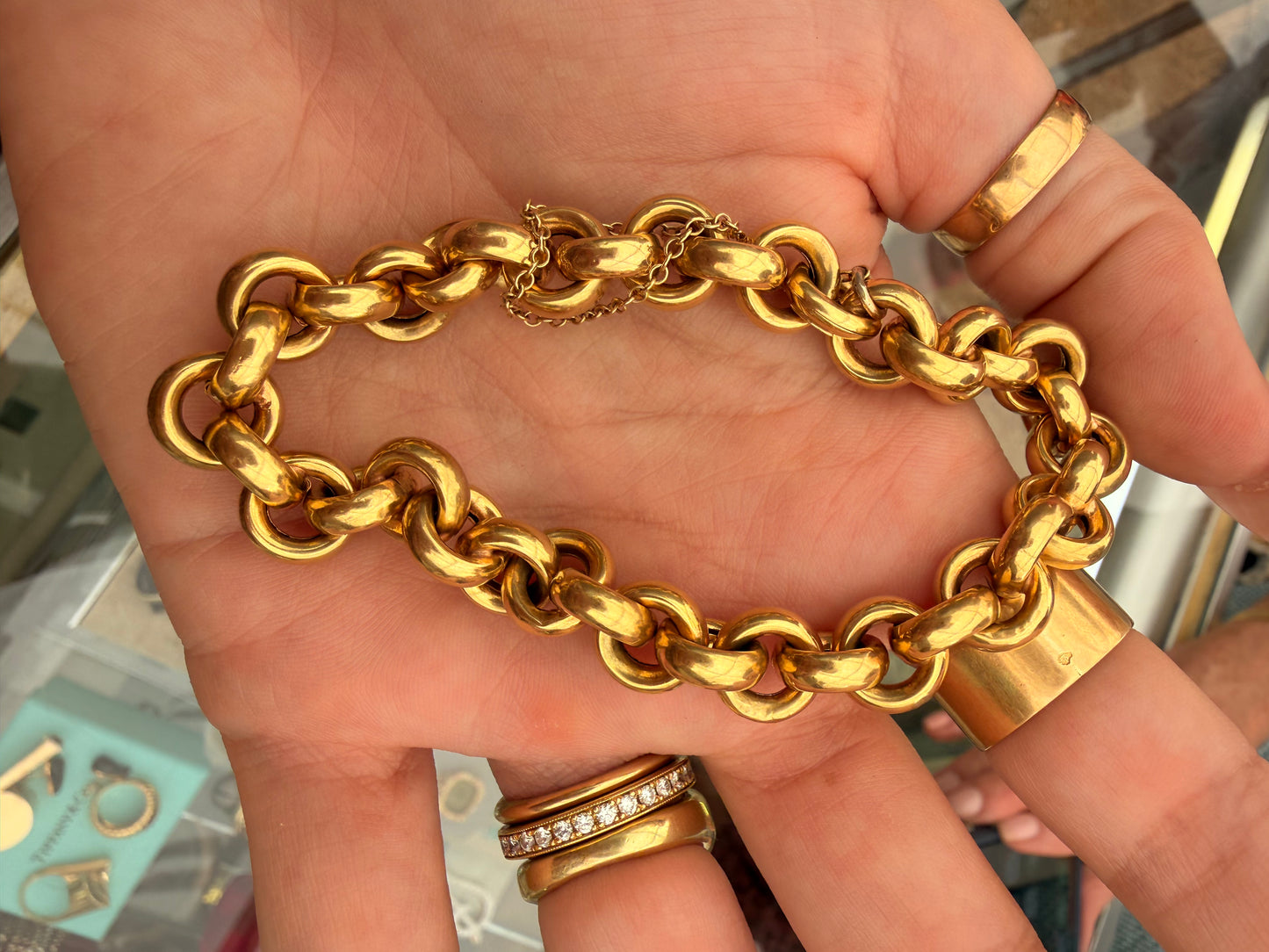 Vintage 18K cable link bracelet