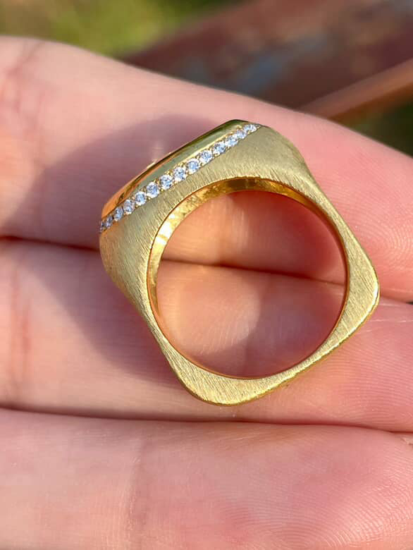 [PRIVATE] Vintage yellow 18K approx 1.65ctw yellow marquise diamond east west ring with Euro shank, size 5.5