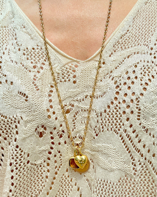 Vintage yellow 14K solid mariner link chain, 30 inch adjusts to any length