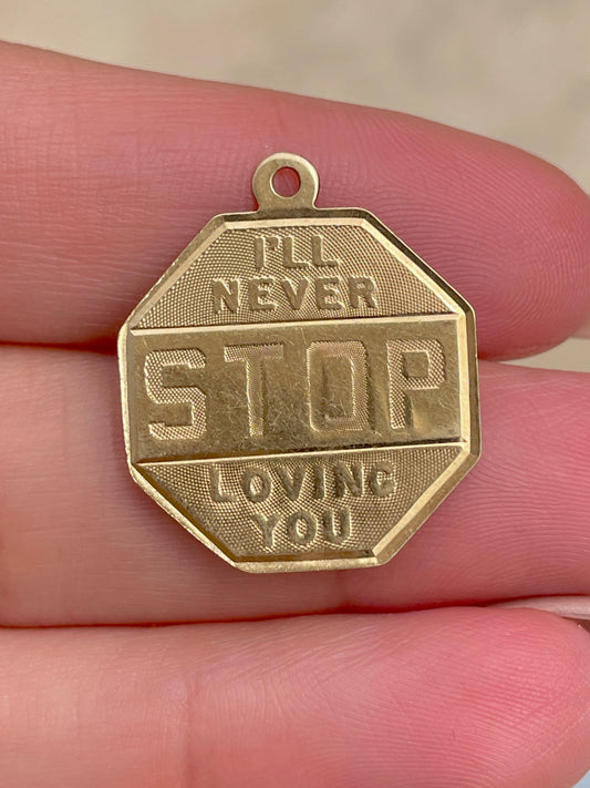 Vintage yellow 14K I'll never STOP loving you pendant