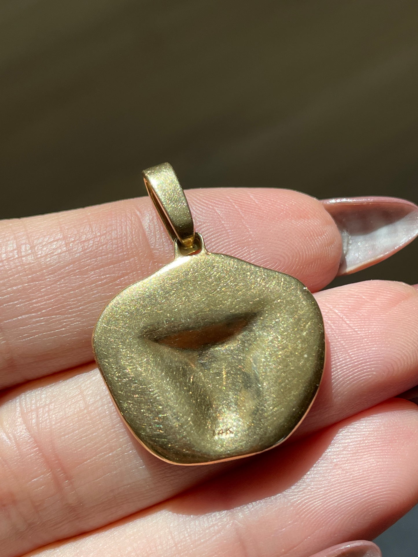 Vintage yellow 14K Taurus statement pendant