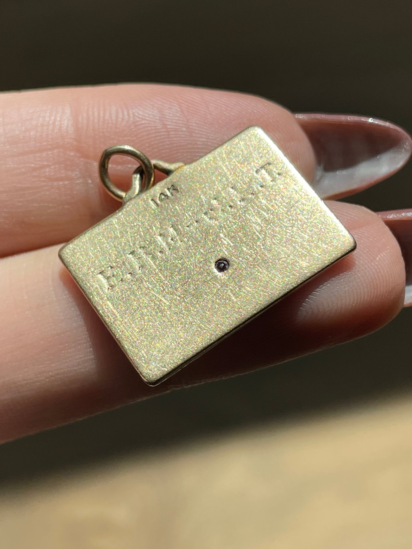 Vintage yellow 14K May month calendar pendant from 1930