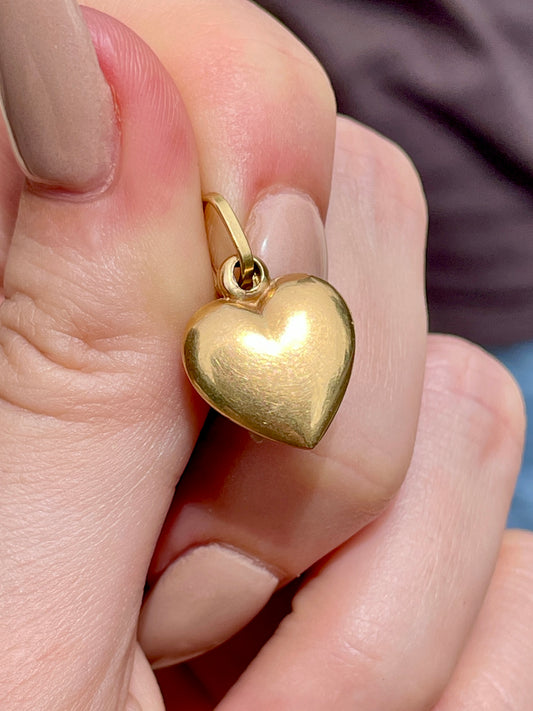 Vintage yellow 18K heart charm