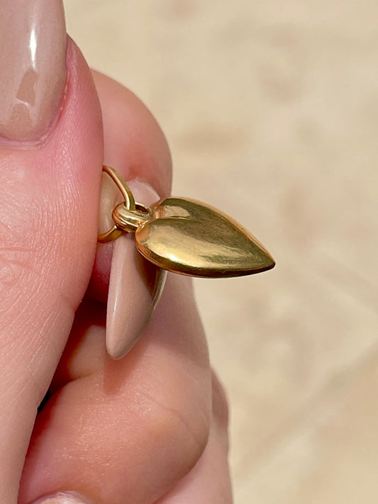 Vintage yellow 18K heart charm