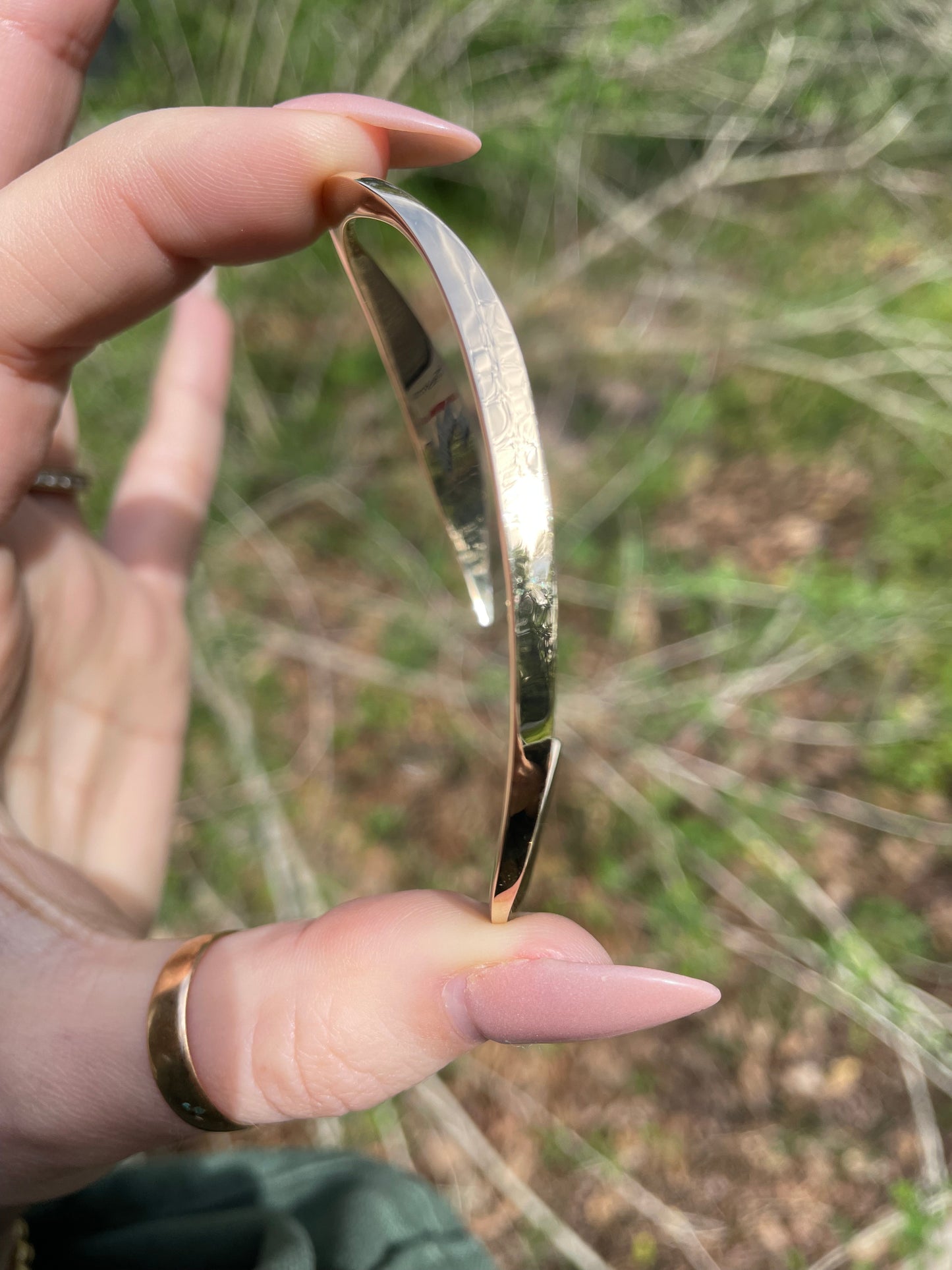 Vintage 14K curvy polished cuff