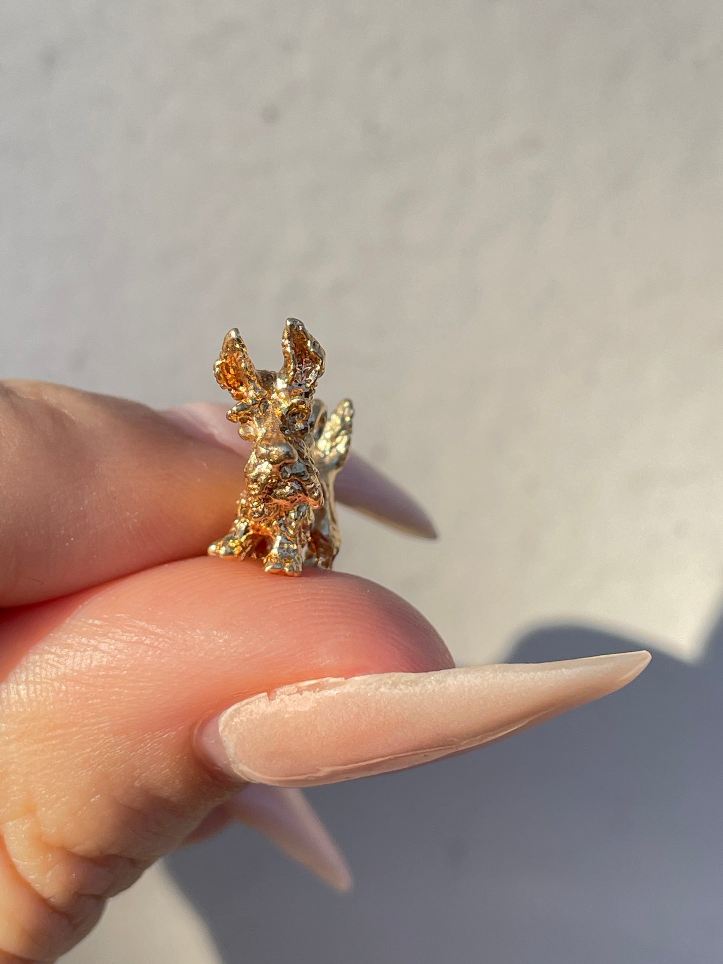 Vintage yellow 14K articulated Scottie dog charm