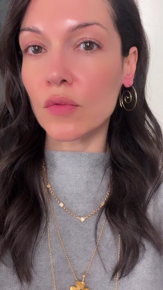 Vintage yellow 14K swirl earrings