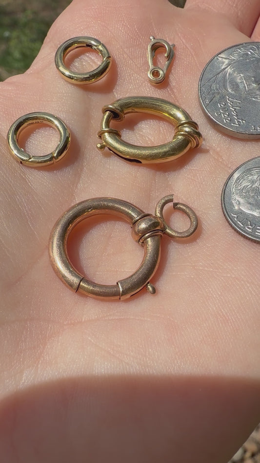 Various solid gold clasps and connectors